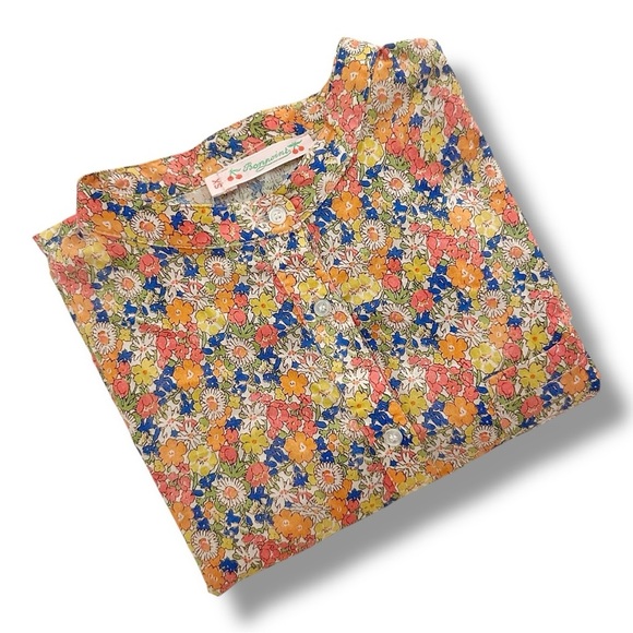 Bonpoint | Floral Mao Collar Button Down Shirt (14) 🍒 - Picture 4 of 7